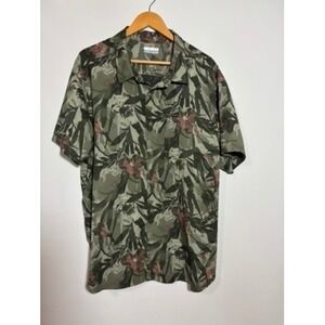 Columbia XXL Tall Mens Short Sleeve Tropical Button‎ Up Fishing Shirt